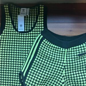 Adidas x Wales Bonner Neon Yellow and Black Knit Top